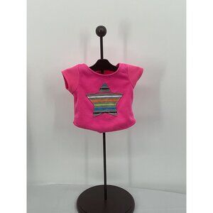 Pink Doll Shirt With Striped Star Applique
